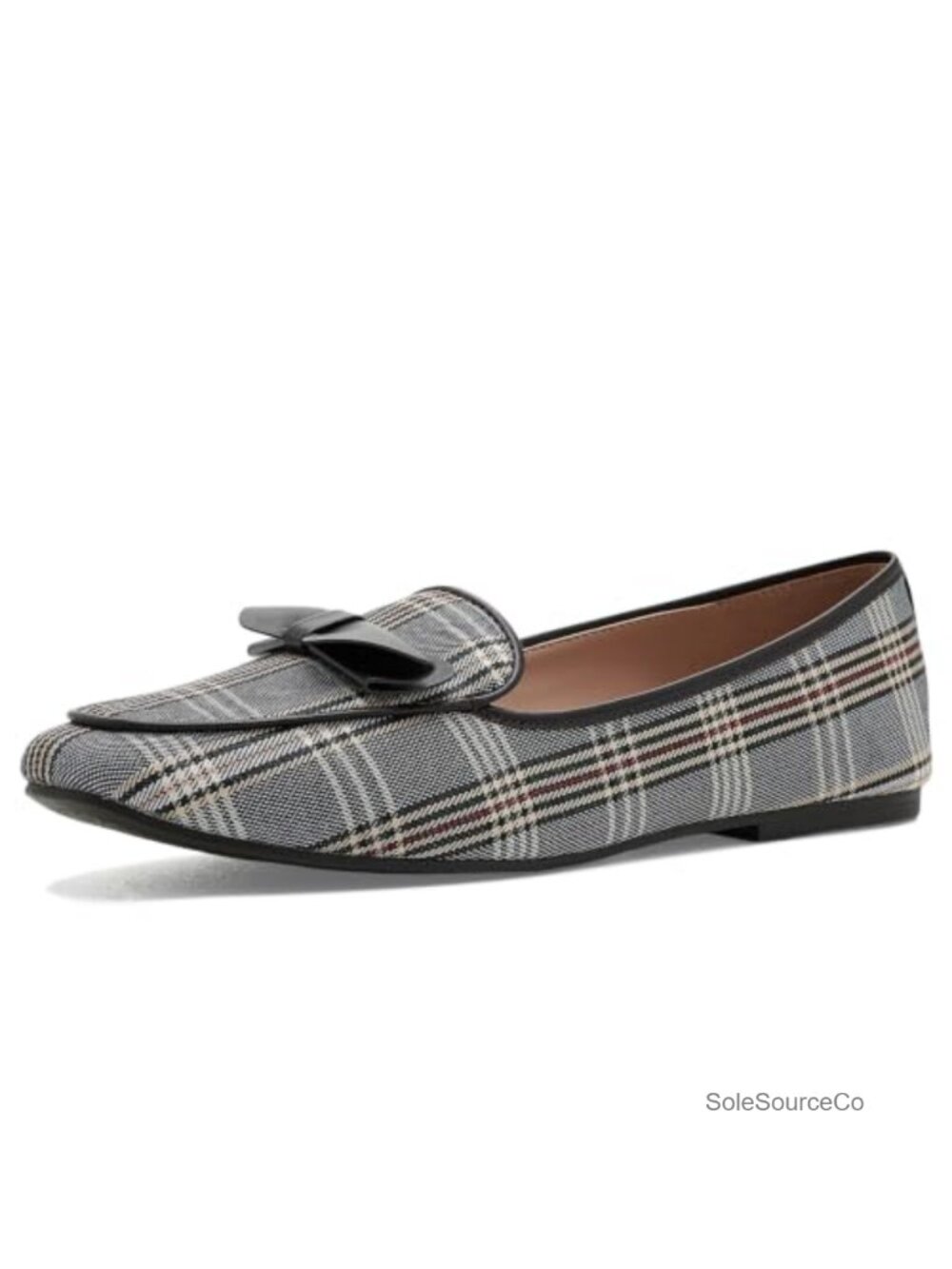 Women's Leather Slip-On Loafers with Bow, Casual Business Comfort Shoes